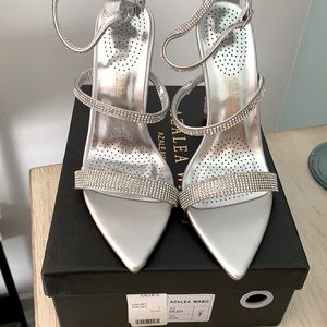 Azalea Wang Before your eyes bedazzled pointed toe heeled sandals